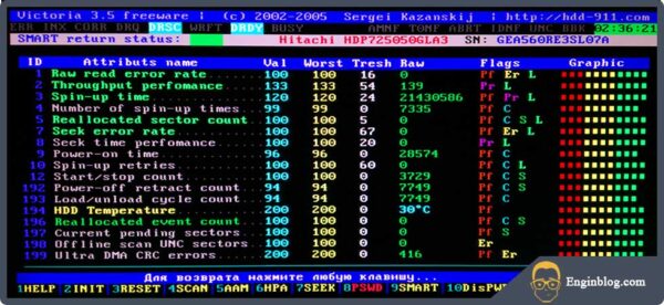 Victoria HDD 3.5 DOS. Проверка жесткого диска .